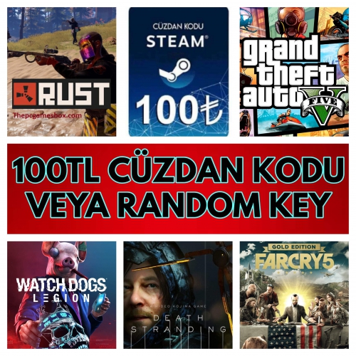 STEAM 100 TL CÜZDAN KODU veya RANDOM KEY