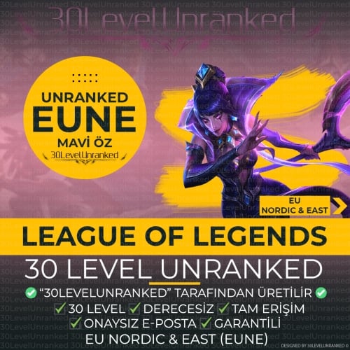  ⭐️EUNE 40K+ MÖ 30 Level Unranked Hesap⭐️