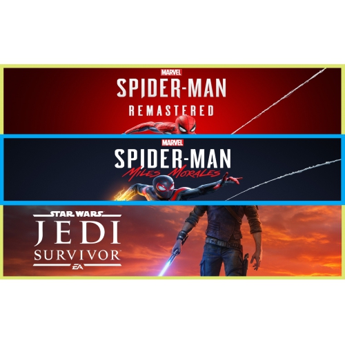  Spider R. + Miles Morales + Jedi Survivor