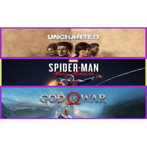  Uncharted + Miles Morales + God Of War