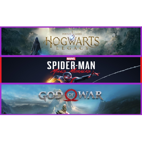  Hogwarts Legacy + God Of War + Miles Morales