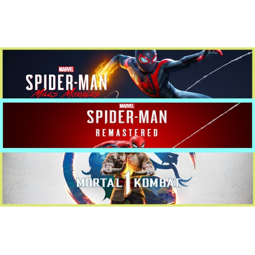 Miles Morales + Spider R. + Mortal Kombat 1