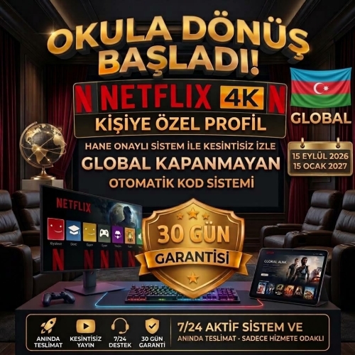⭐OKULA DÖNÜŞ BAŞLADI!⭐KESİNTİSİZ 30 GÜN İZLE✅Netflix 4K UHD KİŞİYE ÖZEL