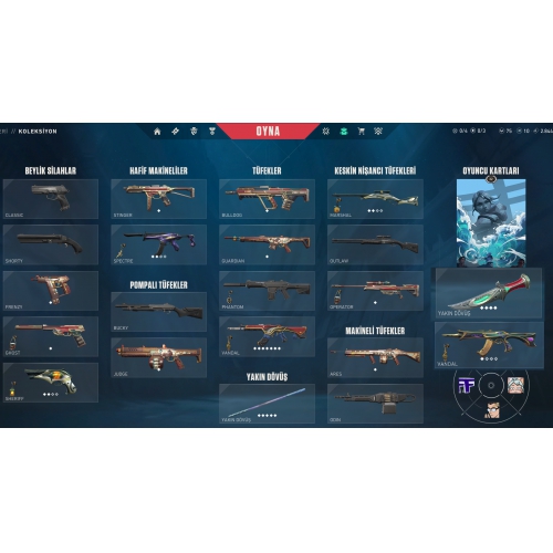  15 SKİNS 2 KNİFE RUYİ SOPASI ONİ VANDAL KUM FIRTINASI SET MAİLLİ MAİNLİK HESAP ACC