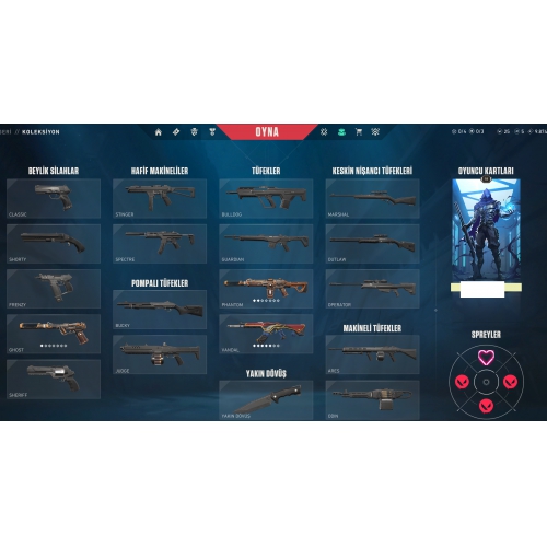  3 SKİNS ONİ VANDAL SİHİRPUNK PHANTOM-GHOST MAİLLİ MAİNLİK HESAP ACC