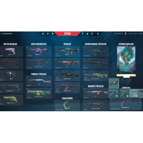  32 SKİNS 3 KNİFE EJDER BUYRUGU SET YAĞMACI SET TR HESABI MAİLLİ MAİNLİK HESAP ACC