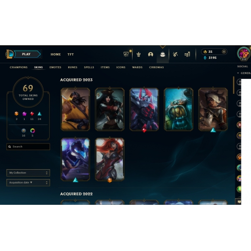  310 LV LOL 69 COSTUM TR HESABI 32 SKİNS 2 KNİFE RGX KELEBEK CAOS VANDAL MAİLLİ MAİNLİK HESAP