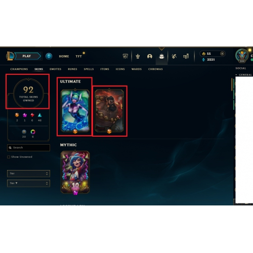  209 LV LOL 92 COSTUM 24 SKİNS 1 KNİFE TR HESABI MAİLLİ MAİNLİK HESAP