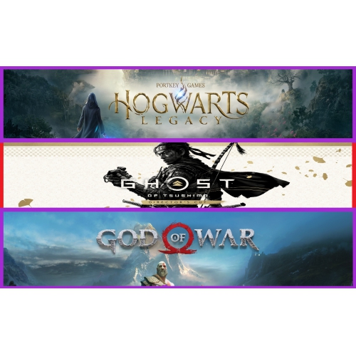  Hogwarts + Ghost of Tsushima + God Of War