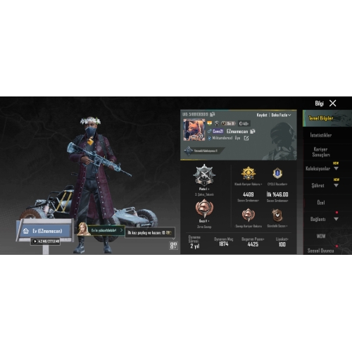  Pubg mobil 5 tane yüksetilmiş silah var buz diyarı var 30 tane destansı var