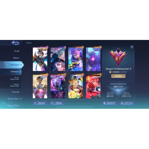  DOLU BOL SAĞLAM KÖSTÜMLÜ SAYGIN KOLEKSİYONER 2 HESAP