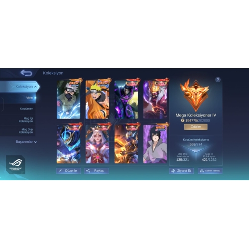  MEGA IV. x5 LEGEND 553 KOSTÜM x13 ZODİAC
