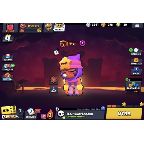  Brawl Stars Hesap- 26080 kupa, 68 karakter