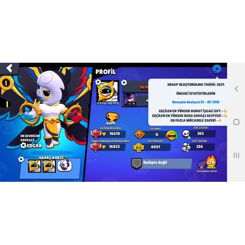  Brawlstars hesab satışı 16k