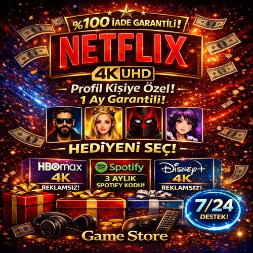  ⭐VİP ÖZEL⭐ Netflix 4K UHD  ASLA KAPANMAZ  İADE GARANTİLİ  ⭐YILBAŞI