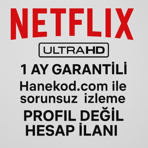  Netflix Türkiye Ultrahd4K Tüm Hesap Fırsat