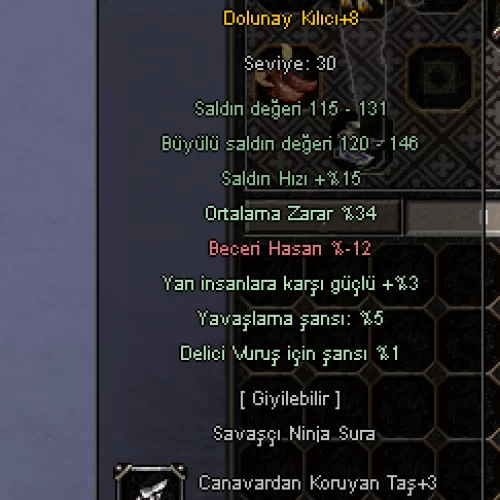  62 Level Hava G İtemli Savaşçı