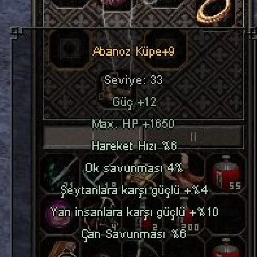  55 LVL ZİHİNSEL +9 ABANOZLU +9 39 ORT KDP VE +9 ELİT DOLUNAYI İLE SATILIK