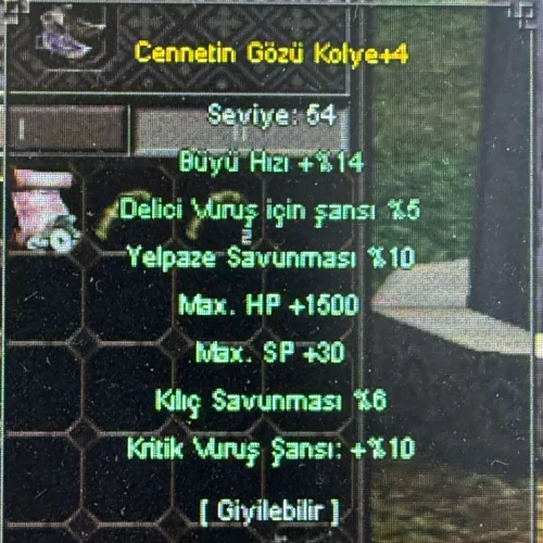  cennet gözü kolye 1500 hp 10 kritik