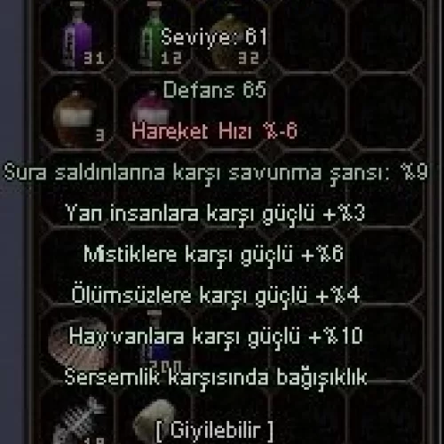  +6 ASLAN AĞZI KALKAN 61 LEVELLIK