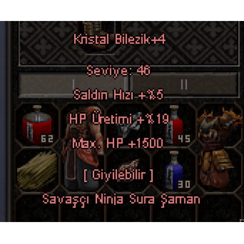  +4 Kristal Bilezik 1.5k HP