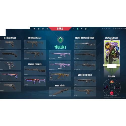  9 SKİNS RGX VANDAL YÜCELİK 1 WAYLAY AÇIK MAİLLİ MAİNLİK HESAP ACC