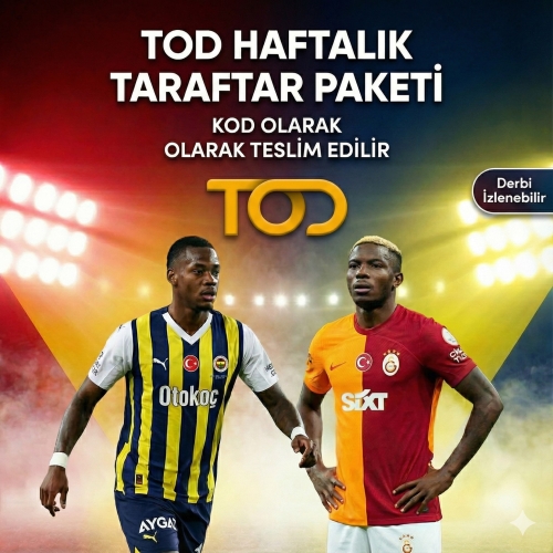  1 Haftalık TOD Taraftar Paketi Web, Cep, Tablet ve Smart TV