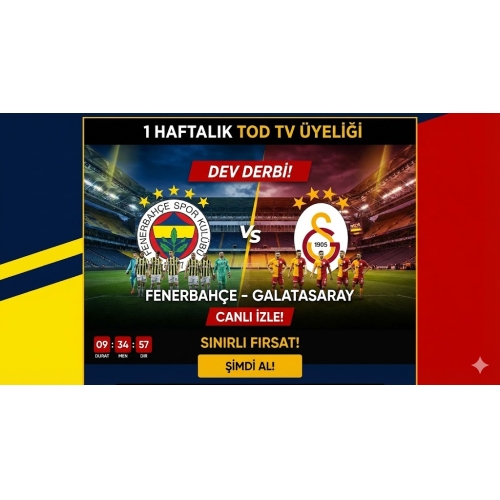  TOD TARAFTAR PAKETİ -- 1 HAFTALIK -- KİŞİYE ÖZEL HESAP -- WEB,CEP,T, TV