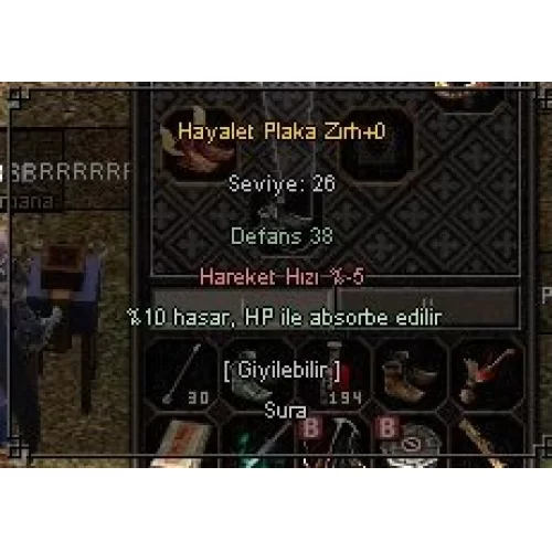  10hp abörbe HAYALET PLAKA zırh