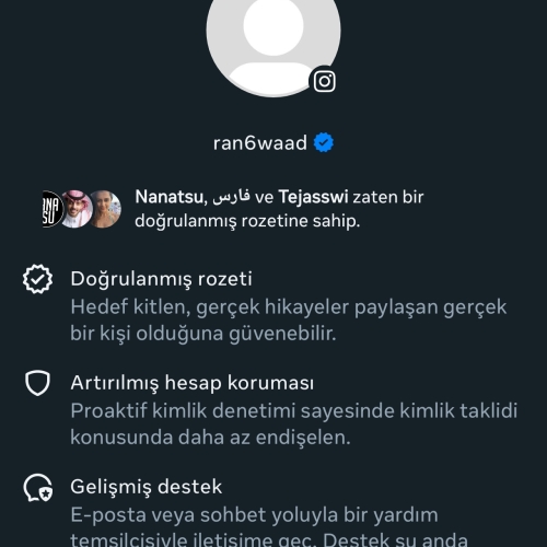  INSTAGRAM META AKTİF HESAP MAVİ TİK