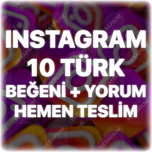  Instagram 10 Türk Gerçek Beğeni + Yorum
