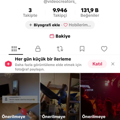  10k Takipçili tiktok hesabı