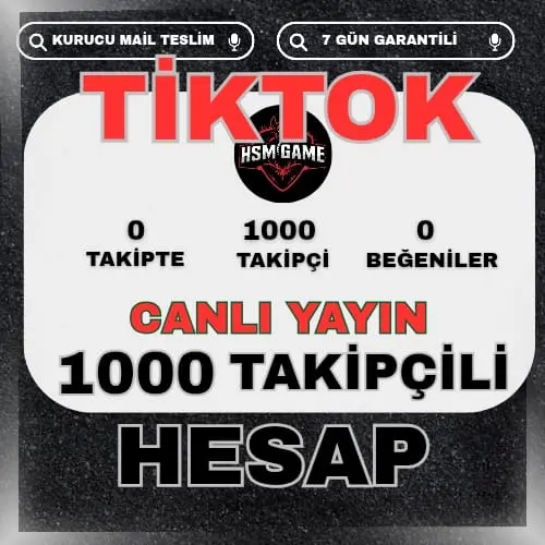  1000+ TAKİPÇİLİ - 7 GÜN GARANTİLİ