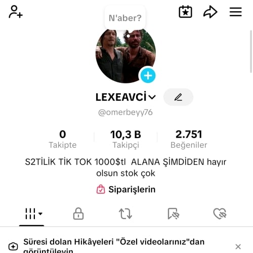  TİK TOK HESAP 10K TAKİPÇİLİ