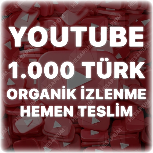  Youtube 1.000 Organik Türk İzlenme