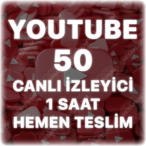  Youtube 1 Saat 50 Organik Canlı İzleyici