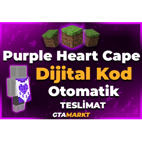  ⭐Dijital Kod Minecraft ⭐ Purple Heart Cape⭐