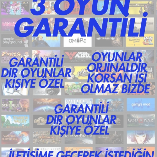  MÜKEMMEL İSTEDİĞİN OYUN GARANTİLİ 3 ADET OLMAK ÜZERE HESAP SİZE AİT -