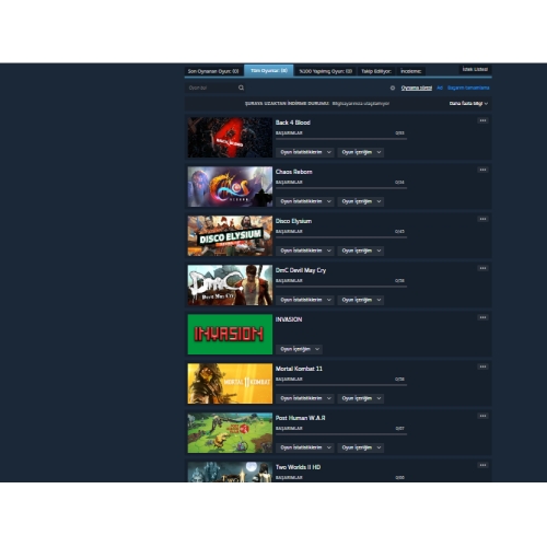  Kişisel Steam Hesabı Tertemiz VAC Bansız