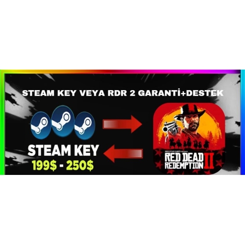  RDR 2 veya 6000 TL Değerinde Steam Random Key