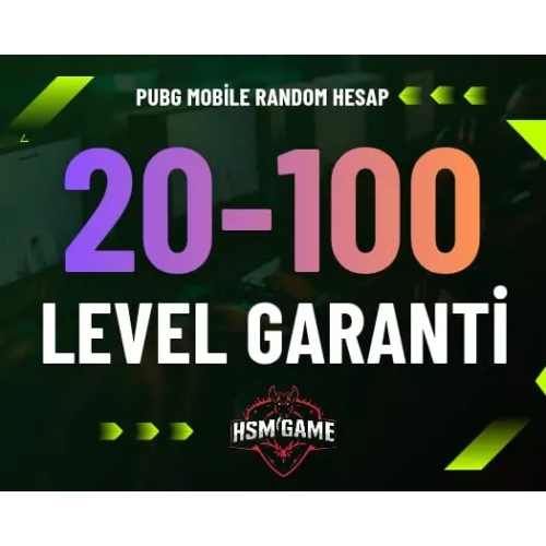 PUBG 20-100 LEVEL GARANTİLİ RANDOM HESAP