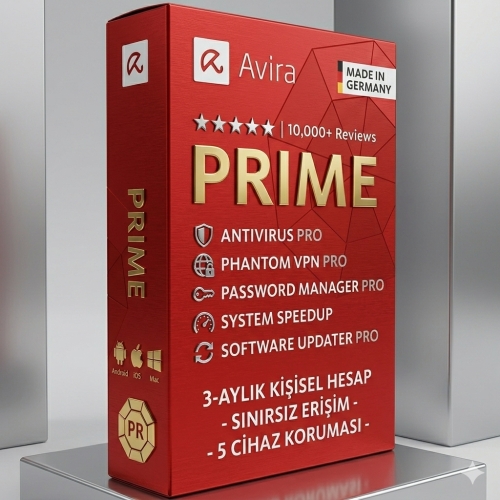  Avira Prime + Antivirüs + Phantom VPN PRO - 3 Aylık Kişisel Hesap