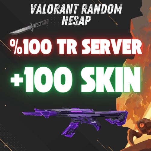  100DEN FAZLA SKIN TR SERVER VALORANT RANDOM HESAPLAR