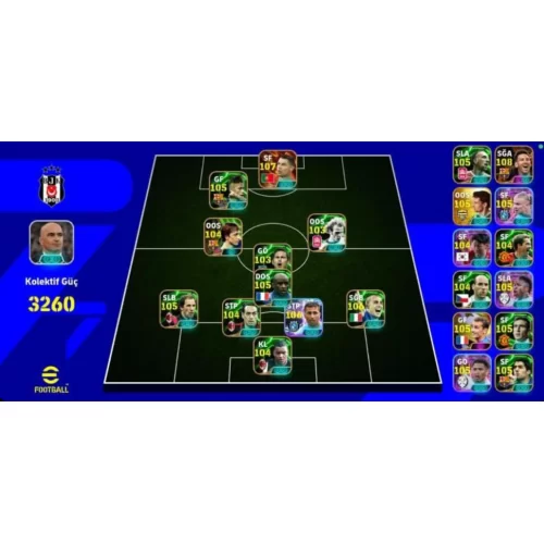 EFOOTBALL EFSANE 3260 PES HESABI