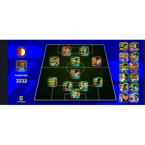  3232 kg efootball hesabı