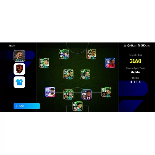  3160 güç 105 Casillas pes hesabı