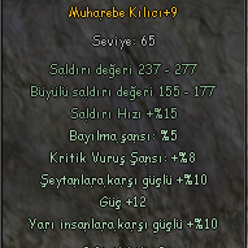  +9 MUHAREBE 10 YARI 12 GÜÇ  ELİT.