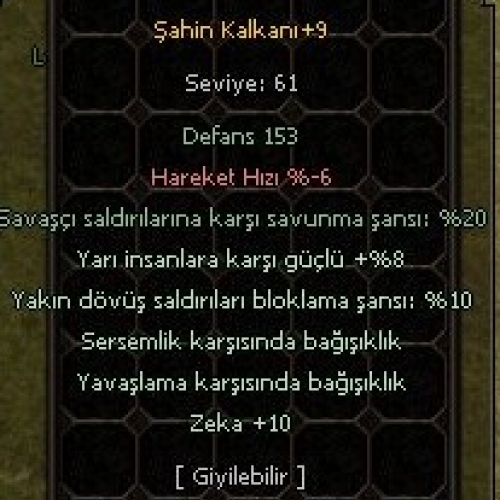  +9 ŞAHİN 10ZEKA 8 YARI BLK SERSM