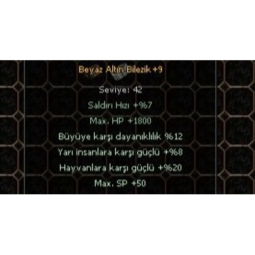  +9 BEYAZ ALTIN BİLEZİK
