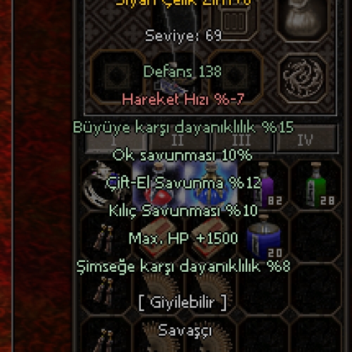  Siyah Çelik Zırh +8- Kopya